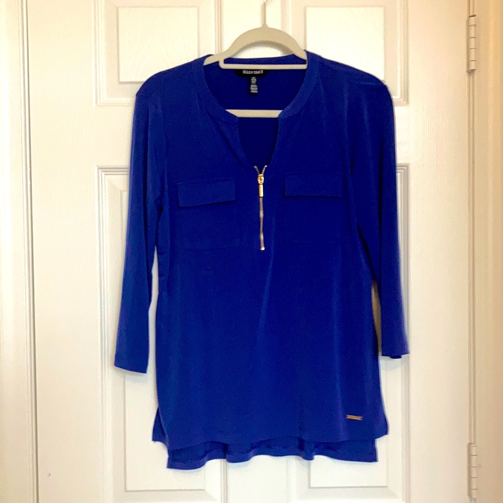Women’s Blue Blouse Top Ellen Tracy Size Small